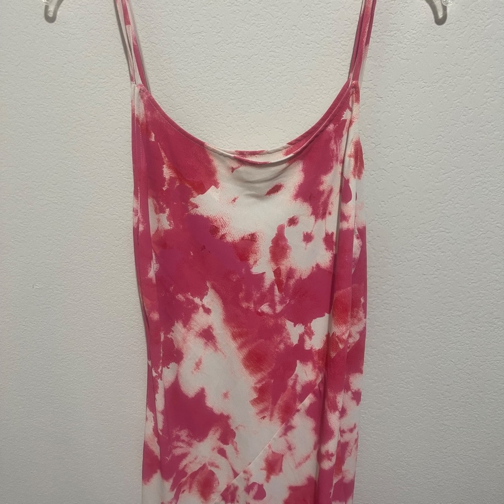 Thakoon Pink Tie-Dye Satin Slip Maxi Dress Size 2 (Retails $315) FLAW See Photos - Picture 13 of 16